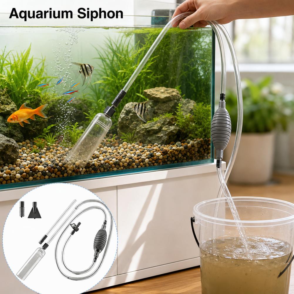 Marine Aquarium Water Change - Manual Aquarium Siphon Fish Tank Water