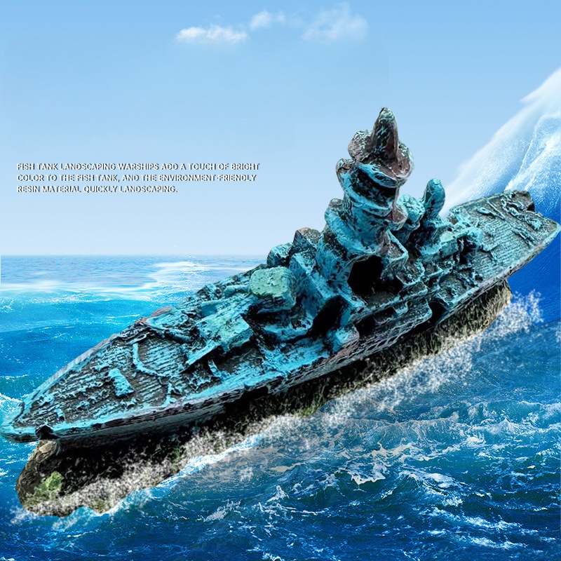 Resin Damaged Navy War Boat Sh - Aquarium Marina ulasan dan harga